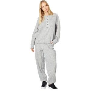 Madewell Better terry Henley Sweatshirt SZ Medium Heather Gray Cozy Loungewear